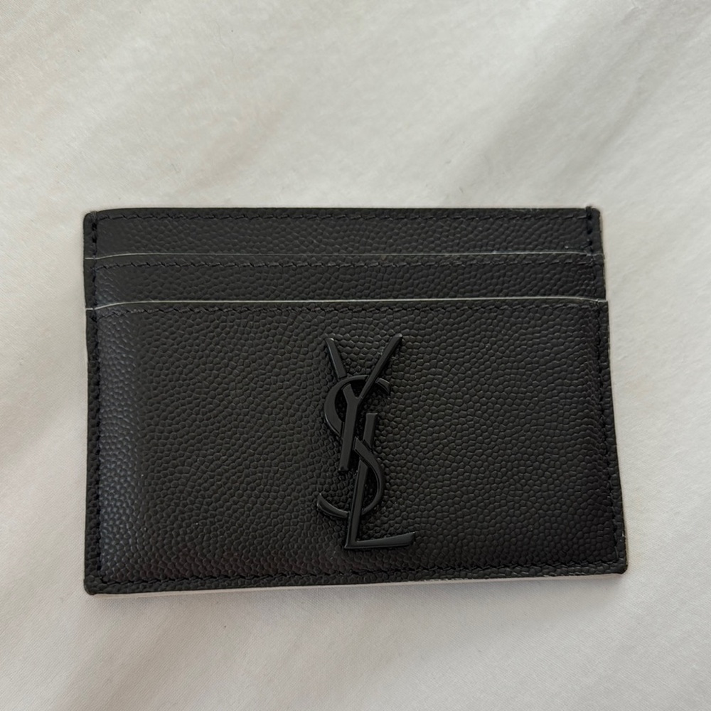 Saint Laurent grey Leather Card Holder
